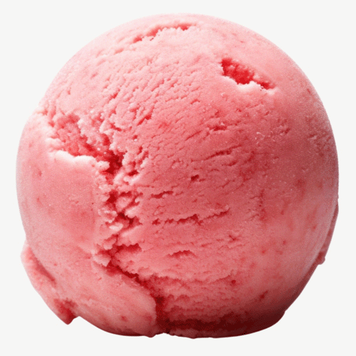 Bol aardbei schepijs van Kings IJscafe